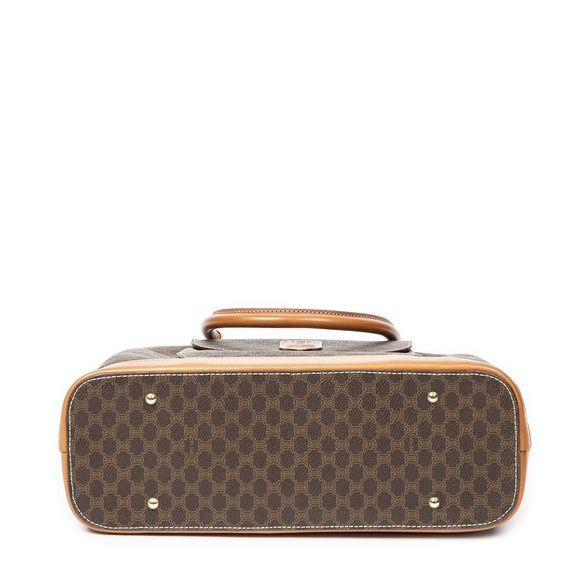 Celine Front Pocket Braided Tote Brown Macadam PVC Canvas A - Picture 6 of 10